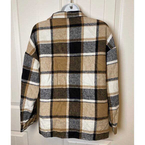 Miss Sparkling Jacket Shacklet Plaid Button-Up Jacket, S - Picture 3 of 8